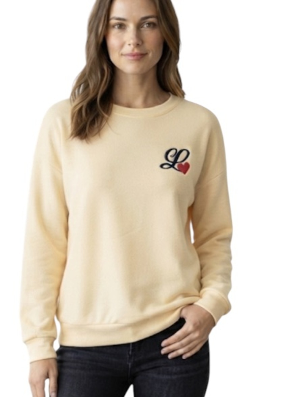 SHEIN Frenchy Letter Embroidery Drop Shoulder Sweatshirt size S NWT